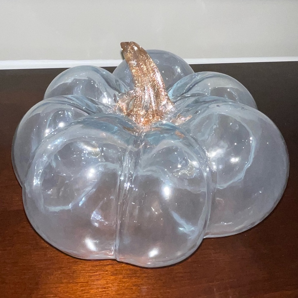 Pier 1 clear luster glass pumpkin